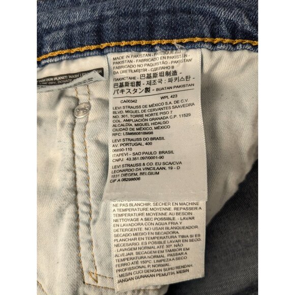 Levis Jeans Mens 36x30 Blue 505 Regular Fit Medium Wash Denim - Picture 8 of 11